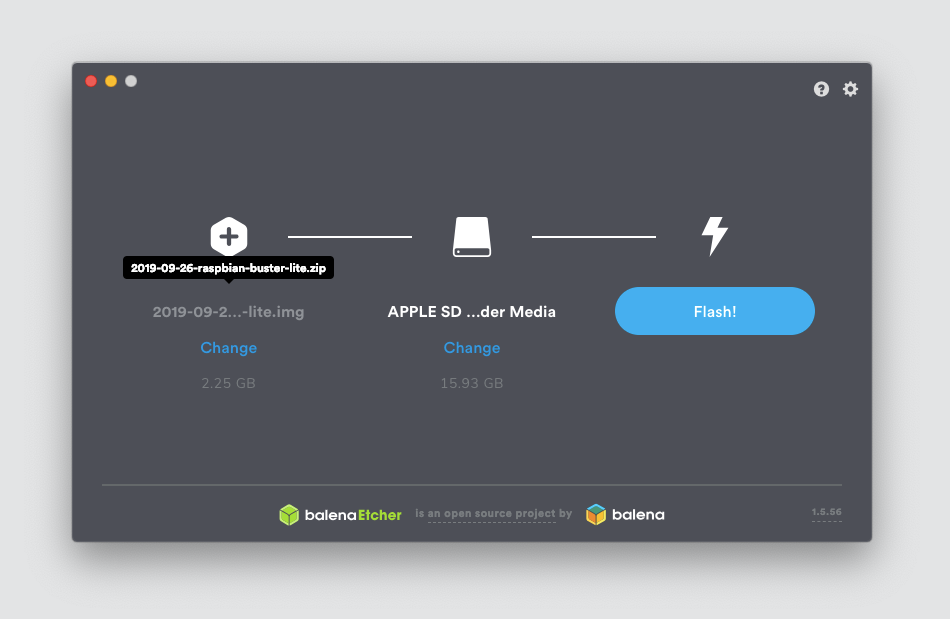 balenaEtcher don't show full names of file and card reader. Instead the ...