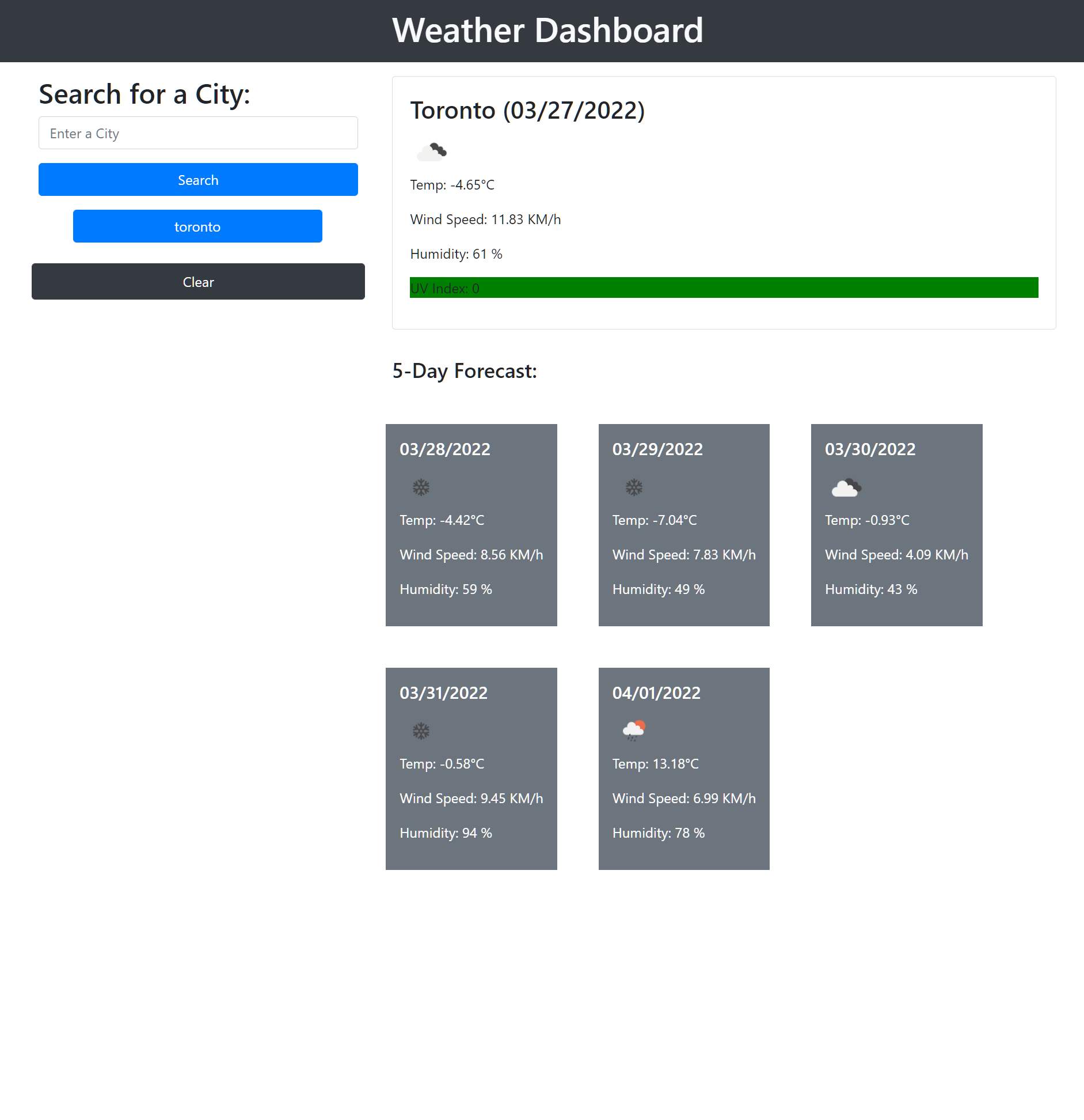 GitHub - ianaack/weather-dashboard: This weather dashboard uses ...