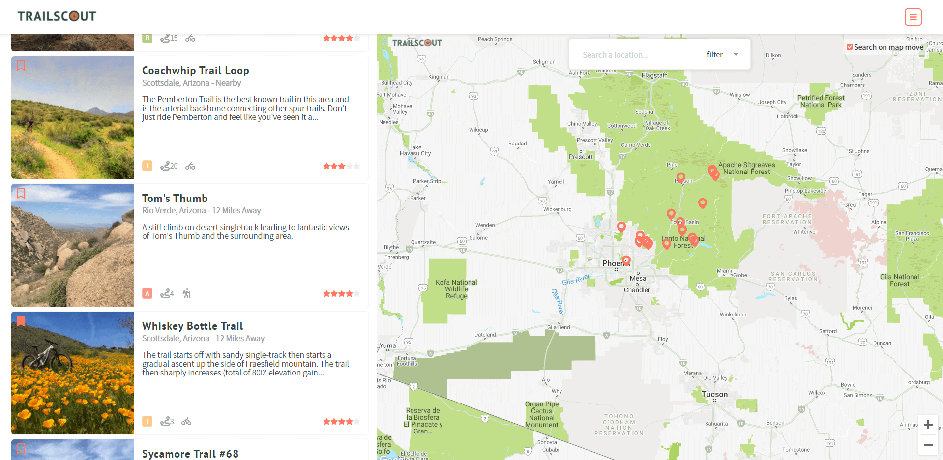 GitHub - bumblybee/Trails: React app that locates hiking and biking ...