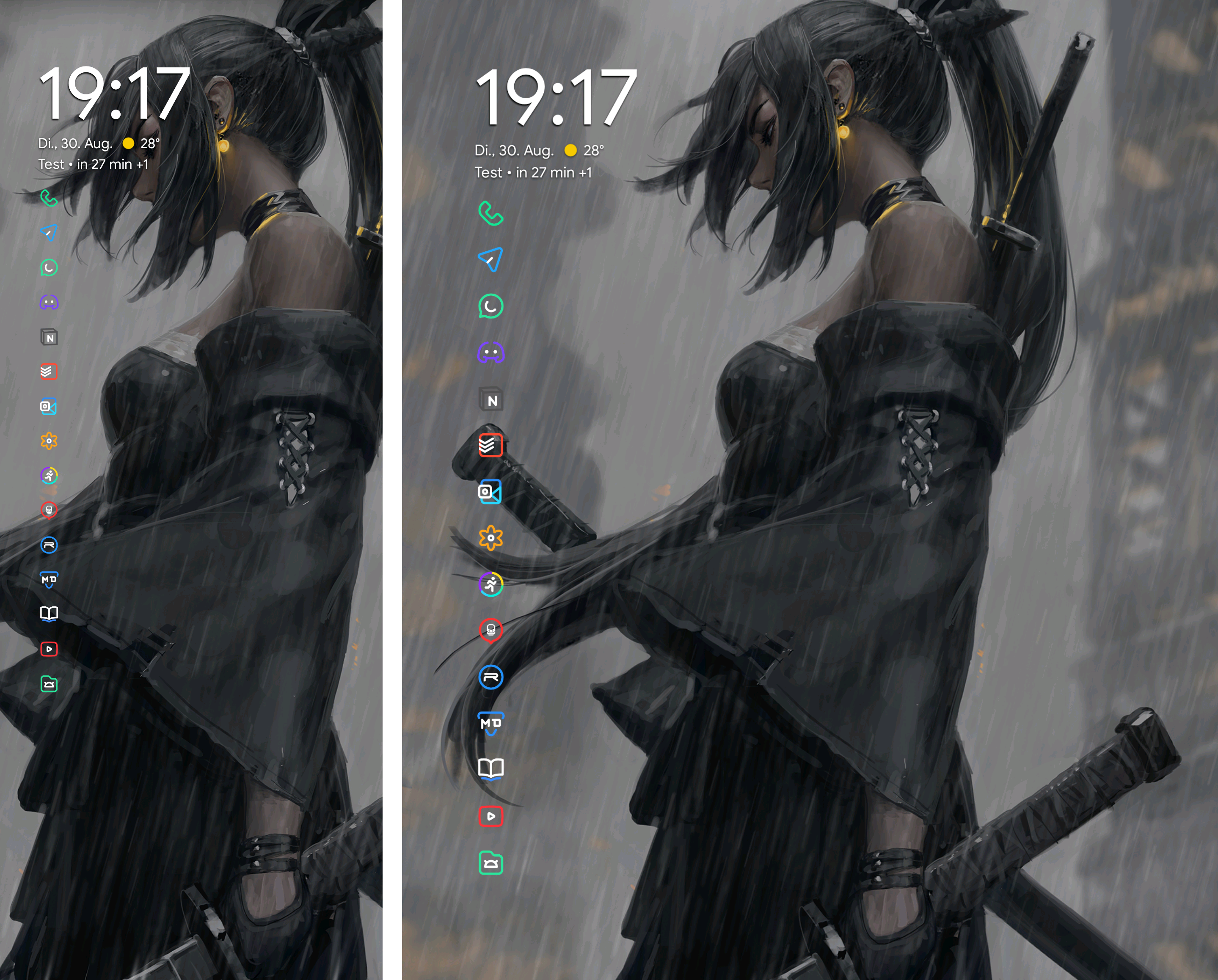 Both screens next to each other