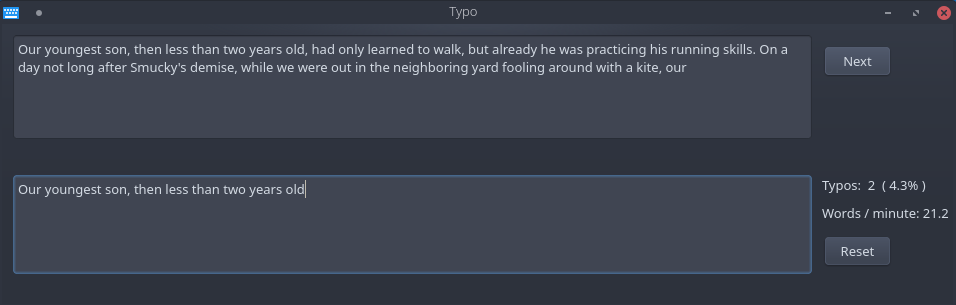 GitHub - EgoLexa/Typo: Simple app for typing exercises