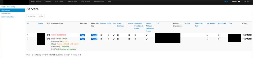 MISP internal server error on pull all job - Error: got response code 0 ...