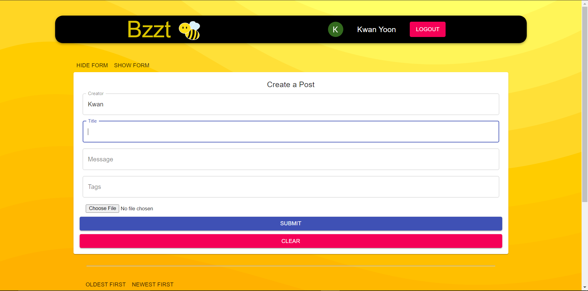 GitHub - KwanYoon/Bzzt: Bzzt, a social media web application made using ...