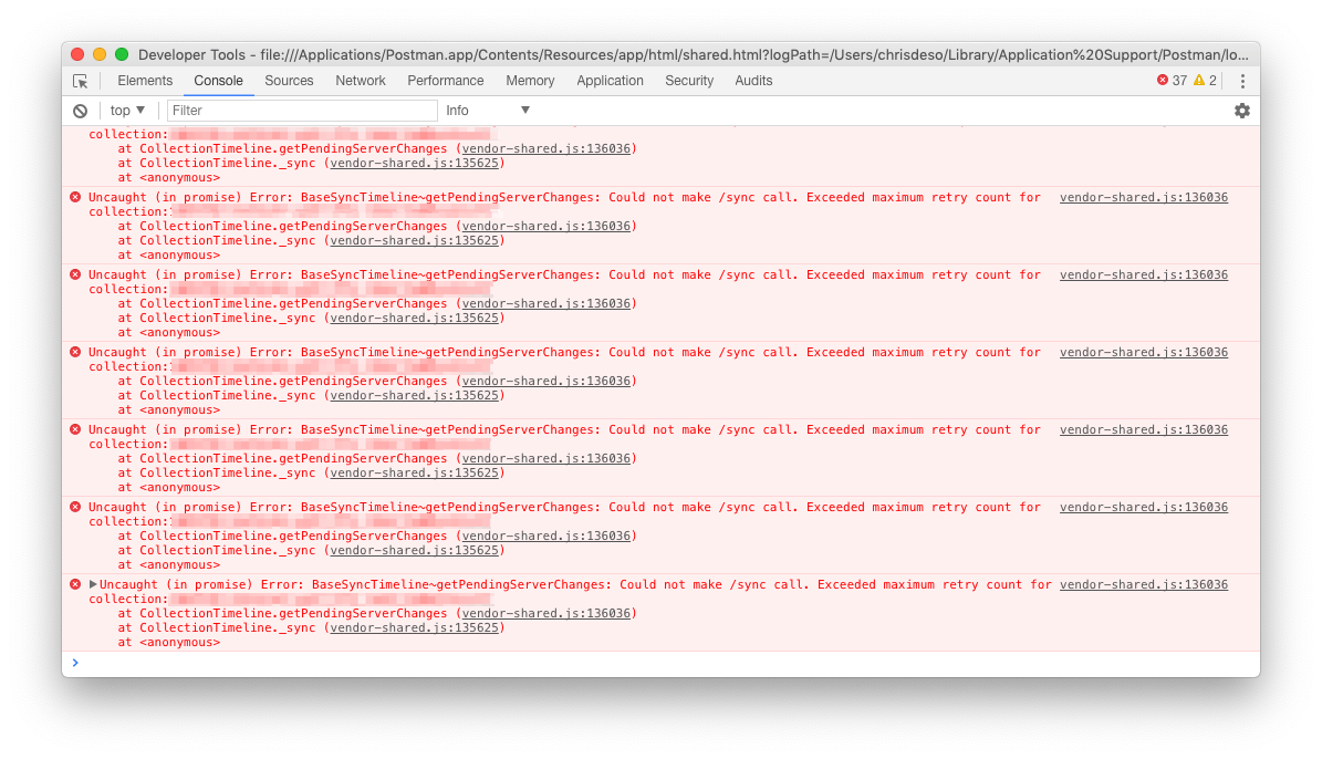 Sync Hangs – Exceeds maximum retry count for collection · Issue #6413 ...