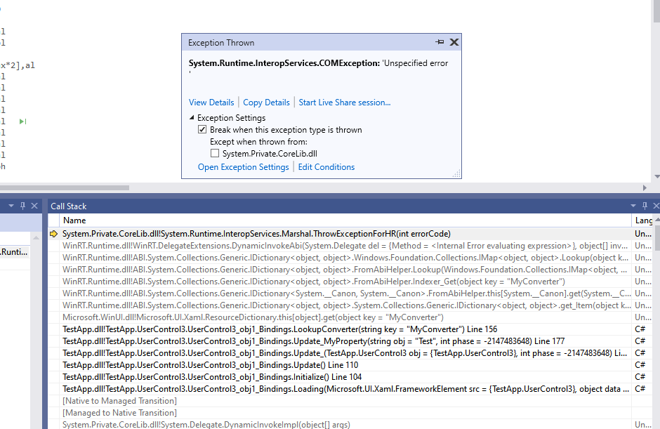 The xBind with Converter raise exceptions · Issue 4967 · microsoft