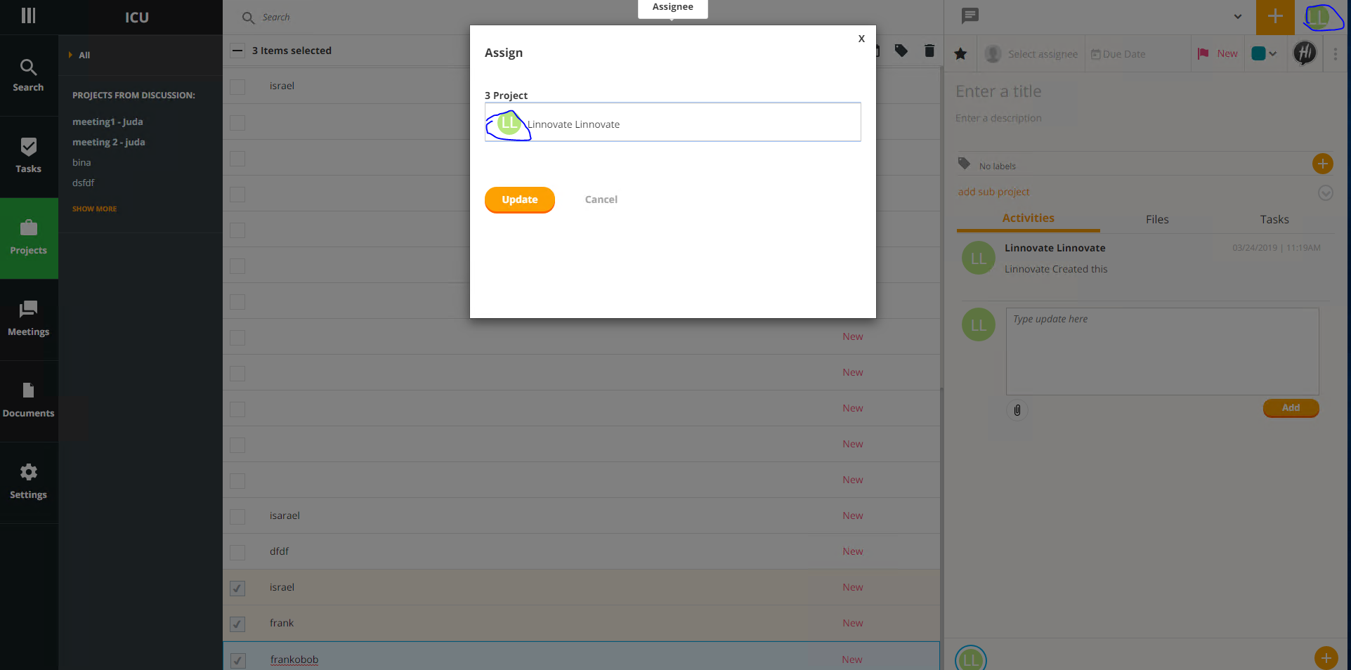 multiple choice mode, choosing yourself as an assignee lowers your ...