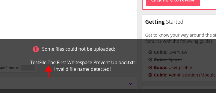 Some Whitespaces breaks file upload / validation · Issue #4923 · humhub ...