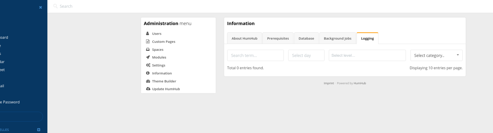 Logging shows not entries · Issue #5265 · humhub/humhub · GitHub