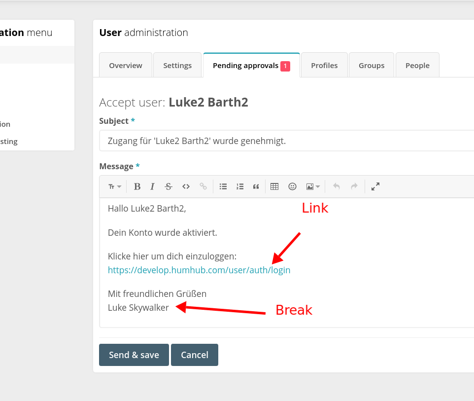 User Approval Mail Markdown > EMail · Issue 5766 · humhub/humhub · GitHub