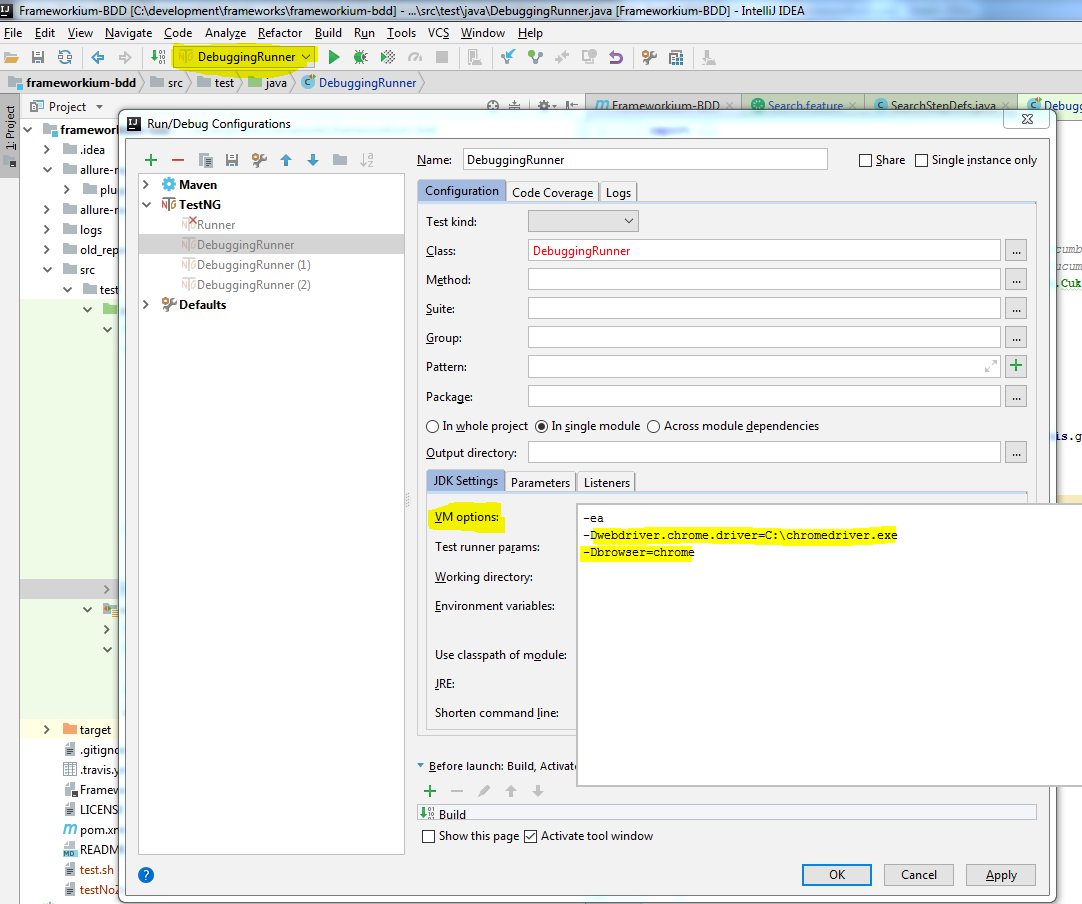 How do I specify the path of the chrome or the IE driver inorder to ...