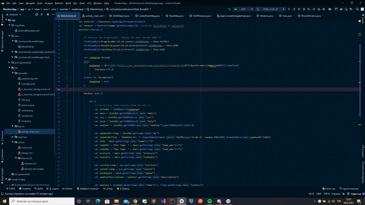 GitHub - yagmurerdogan/Weather-App: This is my first app project with ...