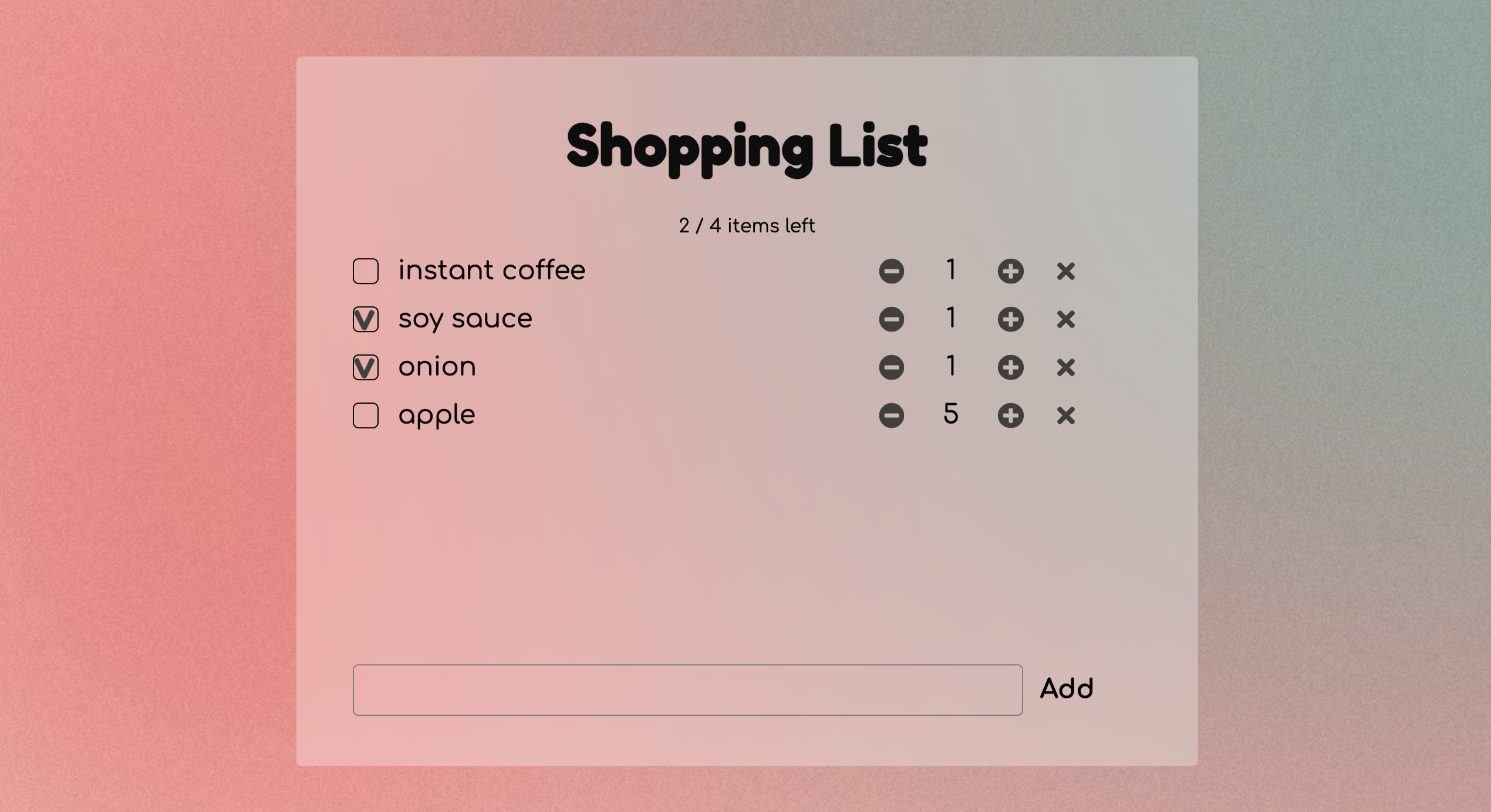 GitHub - kimava/grocery-list: grocery shopping list app