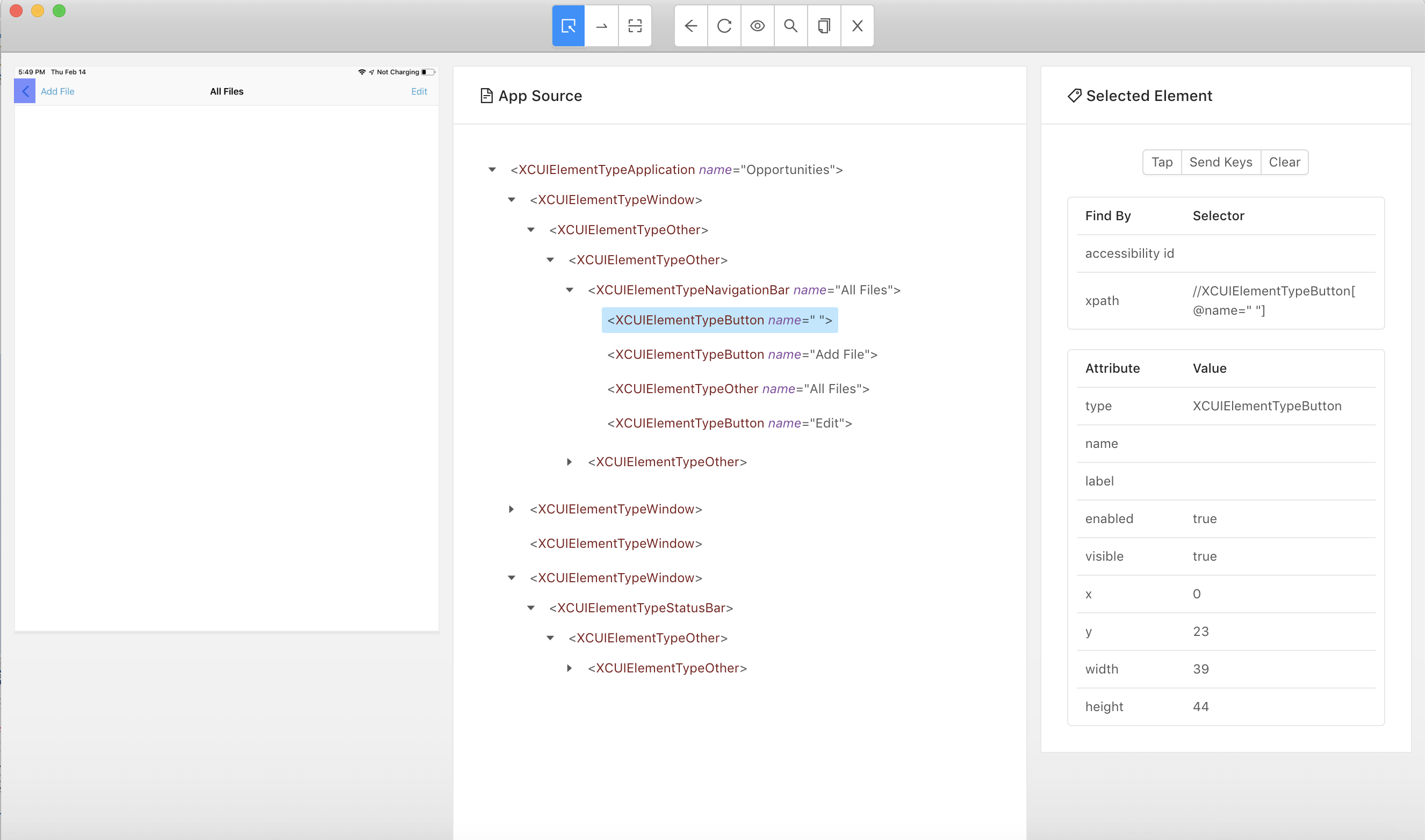 Unable to identify object in iPAD device using Appium Inspector · Issue ...