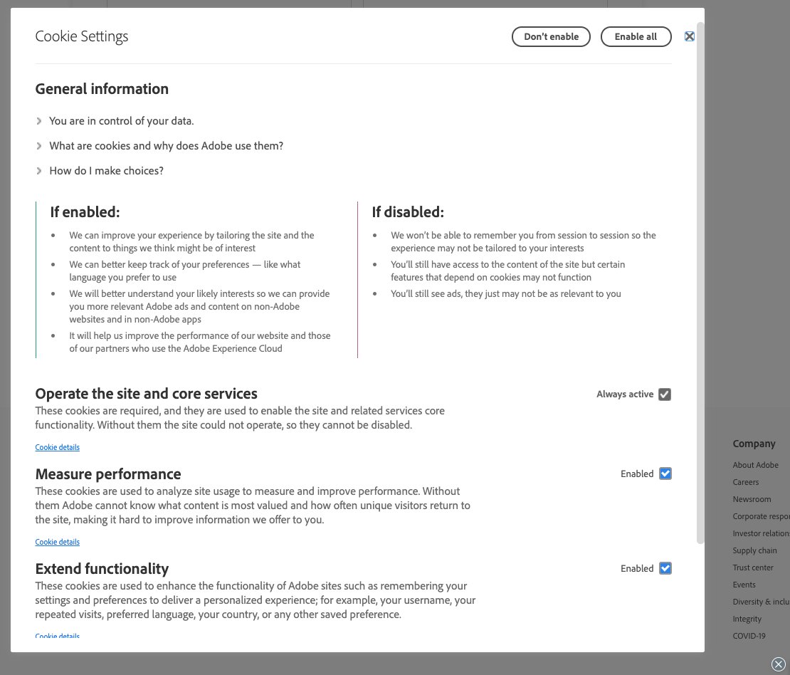[footer] Cookie Preferences popup is missing · Issue #127 · adobe ...