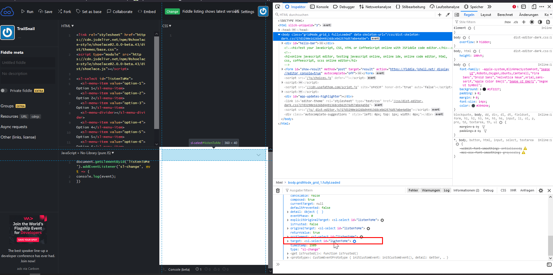 triggers `slchange` while initialization · Issue 465 · shoelacestyle