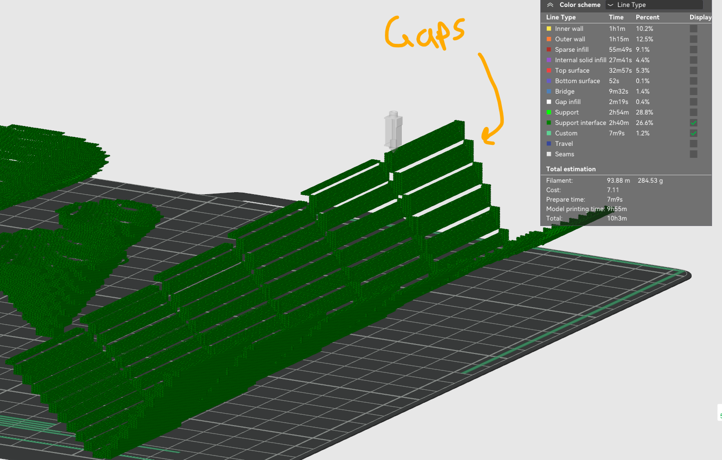 Angled Overhangs are not fully supported by support interface · Issue ...