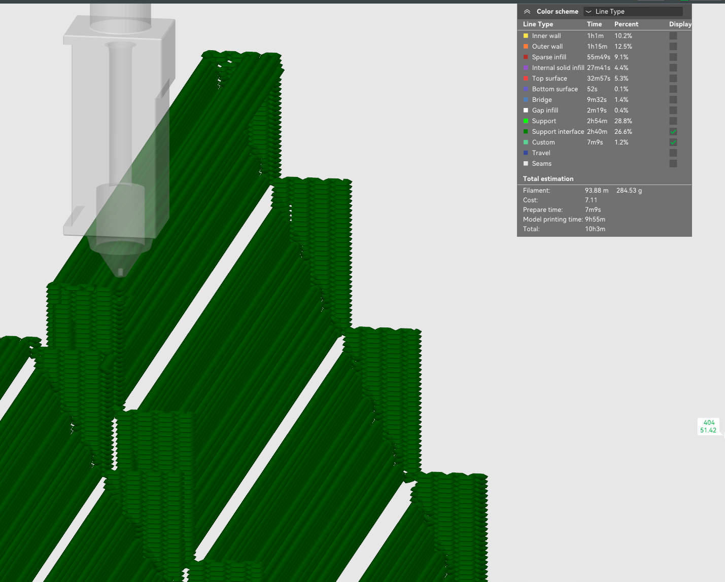 Angled Overhangs are not fully supported by support interface · Issue ...