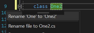 Code fix for rename symbol after typing a new name