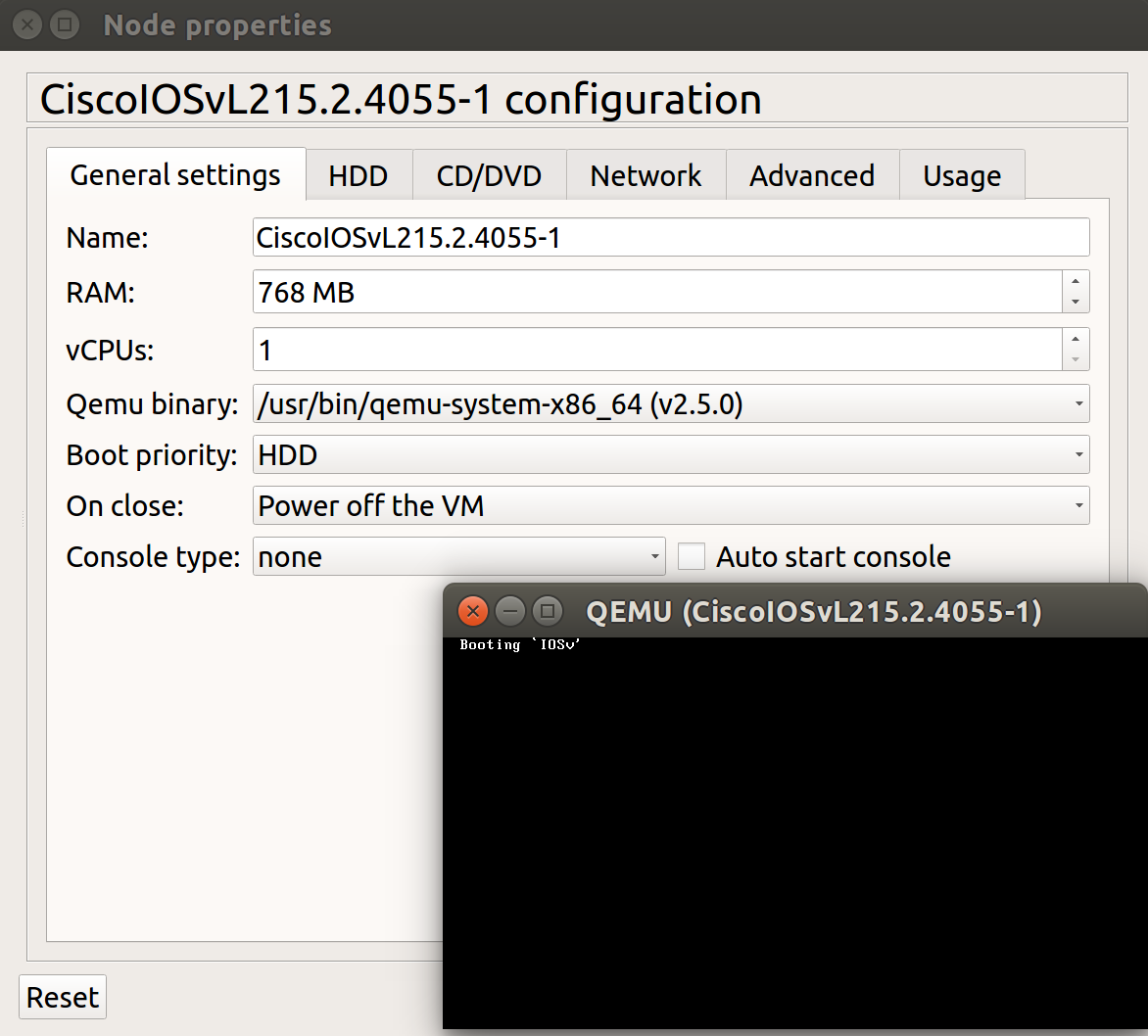 Console type "none" starts Qemu in graphic mode · Issue 1604 · GNS3