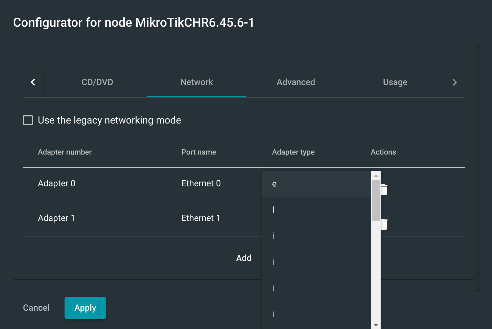 Bug when selecting adapter type in Qemu VM templates · Issue 671