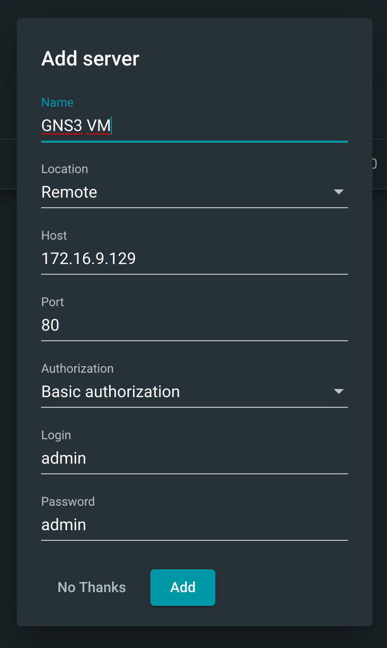 Issues with servers requiring authentication · Issue 958 · GNS3/gns3