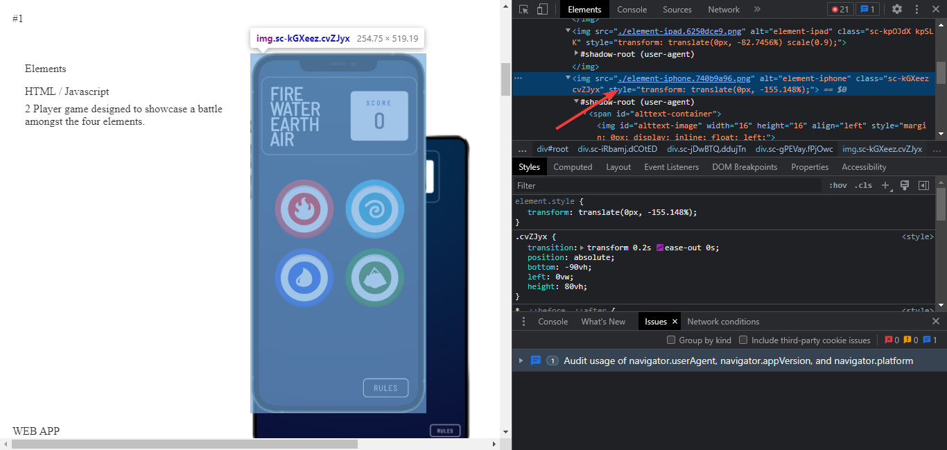 My page on Github Pages is only showing my text and some effects when ...