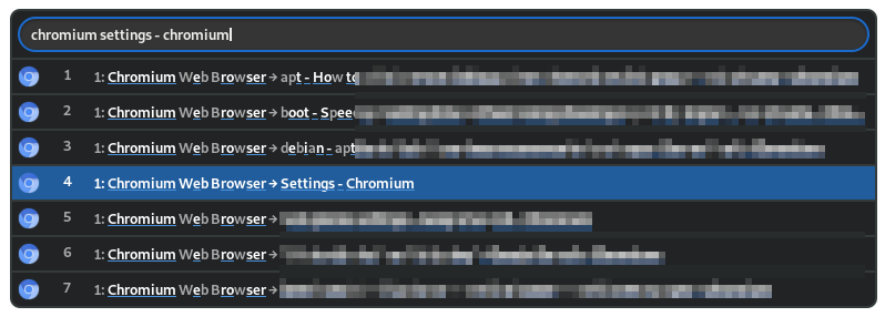 Search for "chromium settings - chromium"