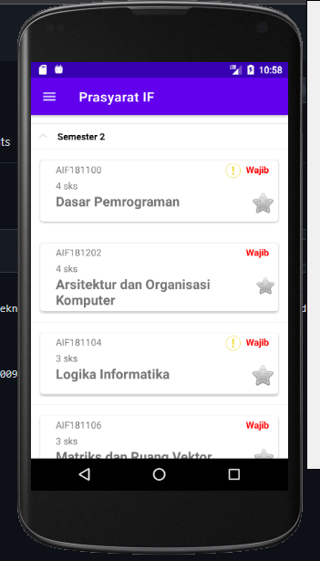Snapshot of Unpar Android