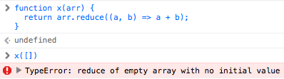 Array#reduce on empty array should require an initial value · Issue ...