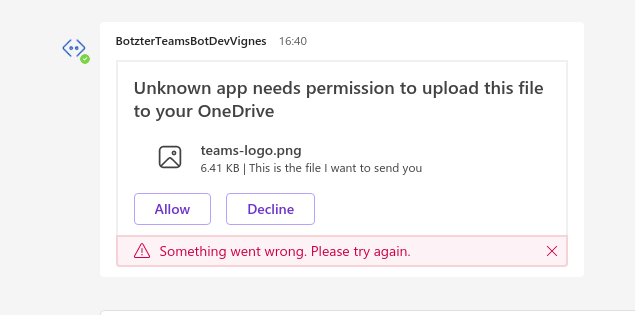 Unable to send files from bot to the user in samples 56.teams-file ...