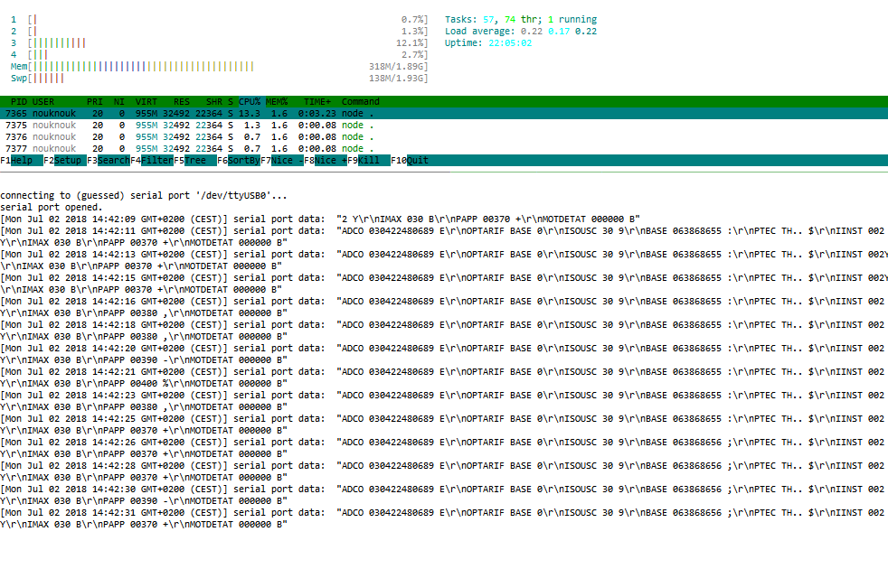 Big cpu load (>10%) for reading on an opened port · Issue #1590 ...