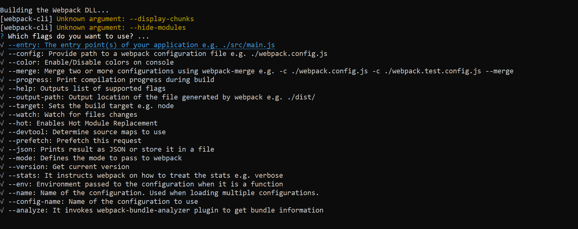 WebPack CLI not taking TAB to continue the building process · Issue ...