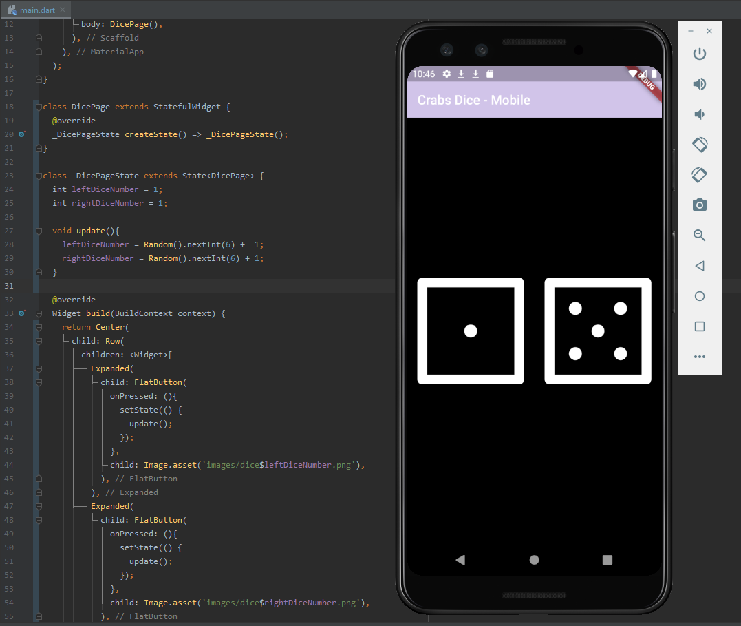 GitHub - shaquilledavid/Dice-Flutter: A simple dice app which simulates ...
