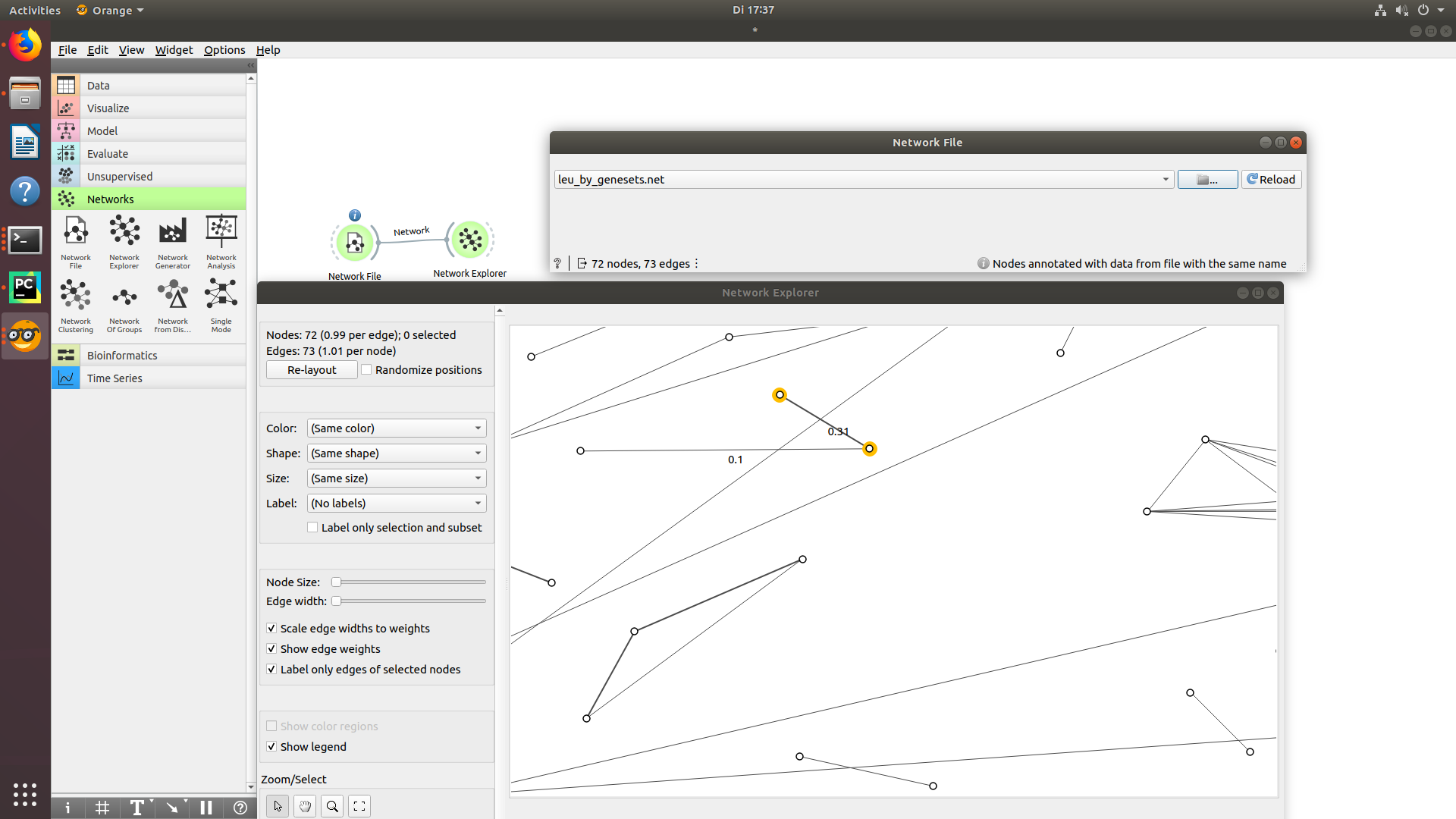 Network Explorer edge weights · Issue #145 · biolab/orange3-network ...