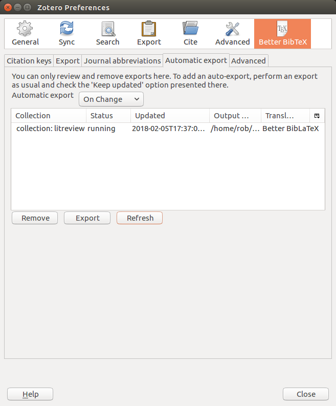 Automatic export