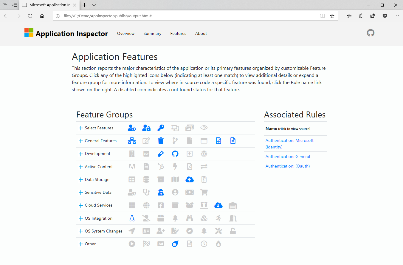 AppInspector-Features