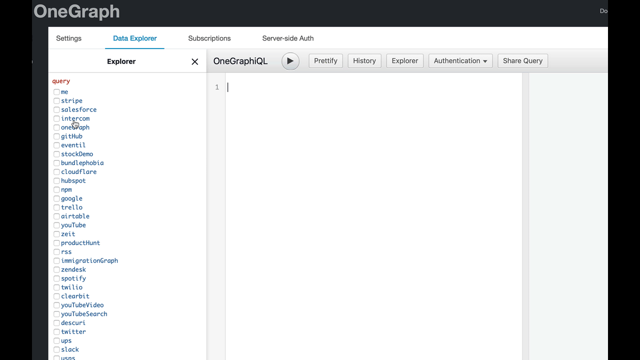 A user selects the data they want, and we build the query for them