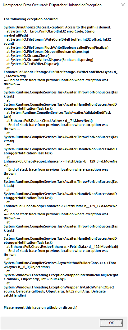 Unauthorized Access Exception error - Still Present after following FAQ ...