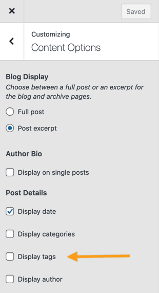 display tags