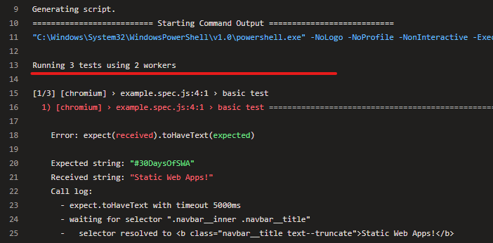 Playwright tests are not running in the latest image version(20220821.1 ...