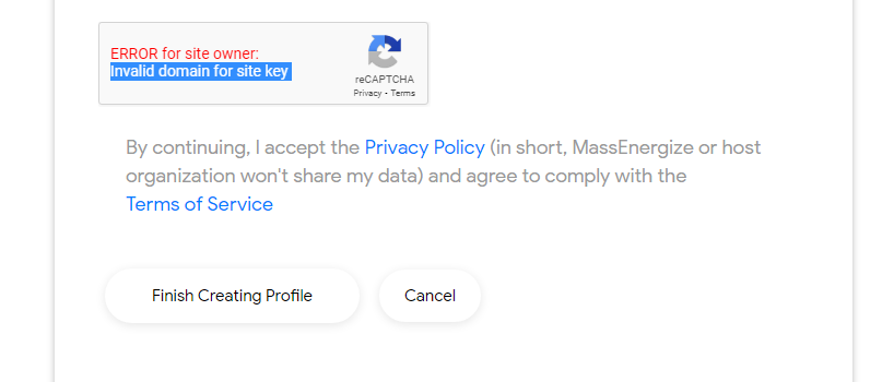 Running locally recapcha error · Issue #732 · massenergize/frontend ...