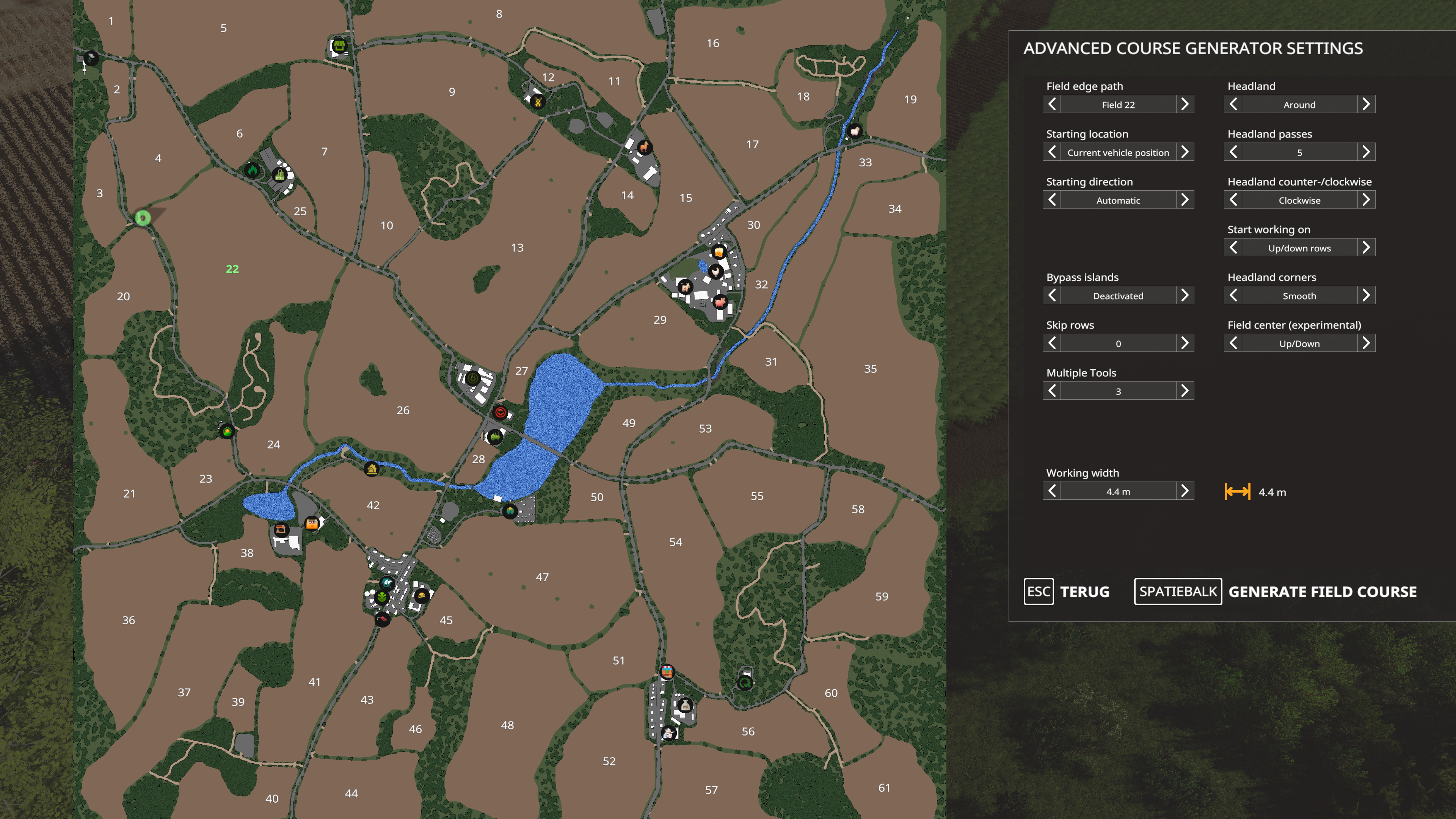 f22 course setup