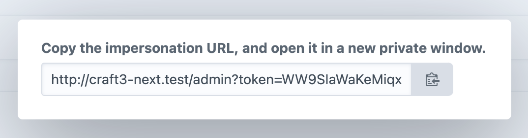 The “Copy URL” prompt