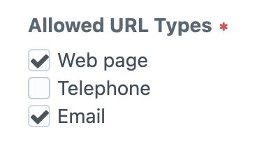 The new “Allowed URL Types” setting