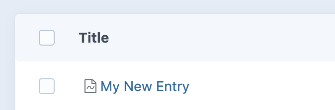 A draft listed on the Entries index page
