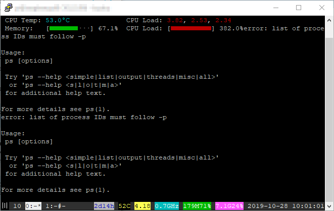 2019-10-28 10_01_02-pi@raspberrypiB (10 0 0 99) - byobu