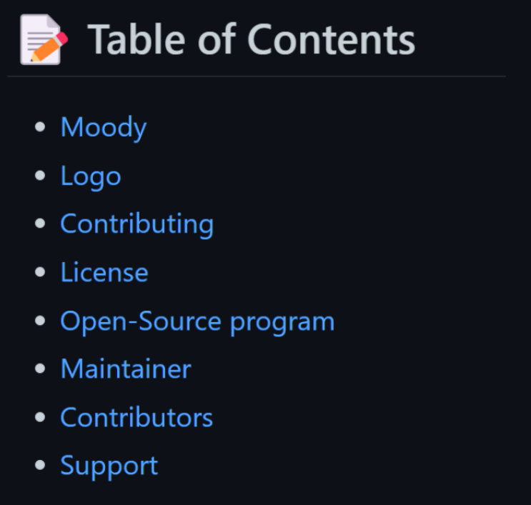 Add 'table of contents' section in readme.md · Issue 2373 · medusajs