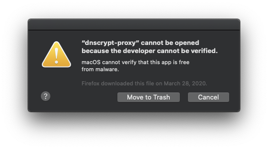 DSNCrypt-Proxy blocked by macOS Gatekeeper · Issue #1300 · DNSCrypt ...