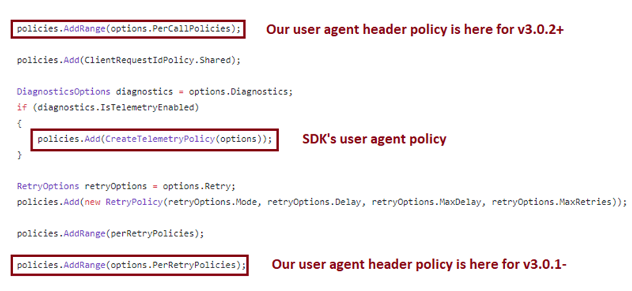 Fix issue with user agent header policy · Issue #192 · Azure ...