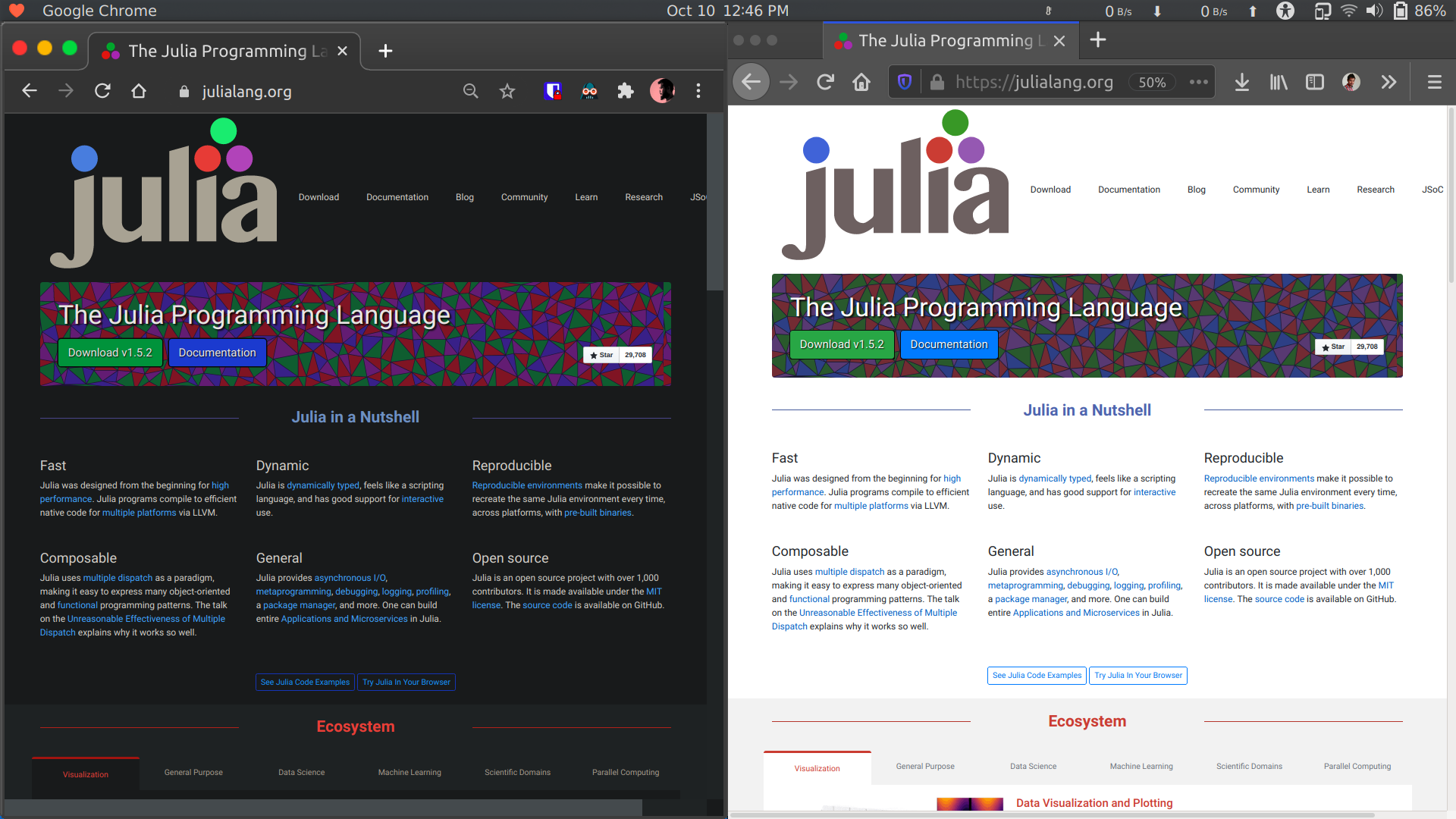 julia light dark